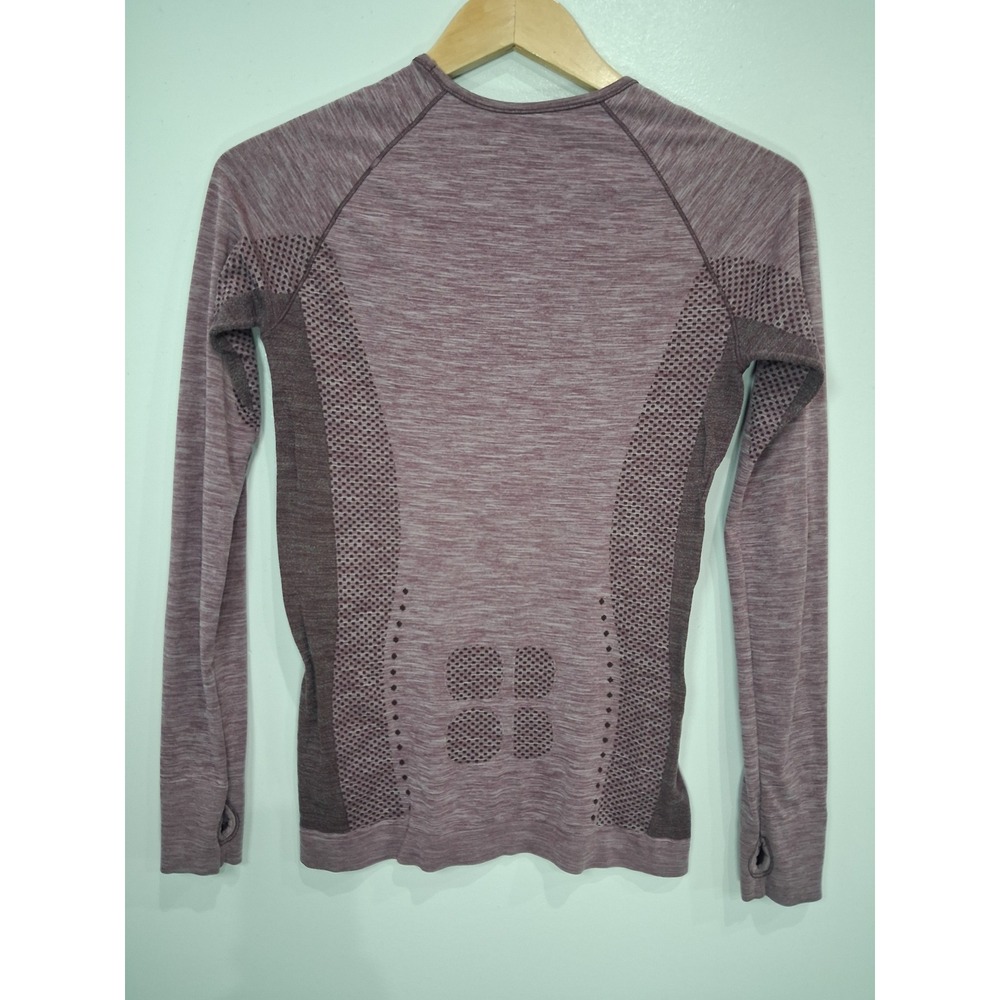 Sweaty Betty Athlete Seamless Long Sleeve Top Purple Heather Mesh Thumbhole S - Picture 3 of 6